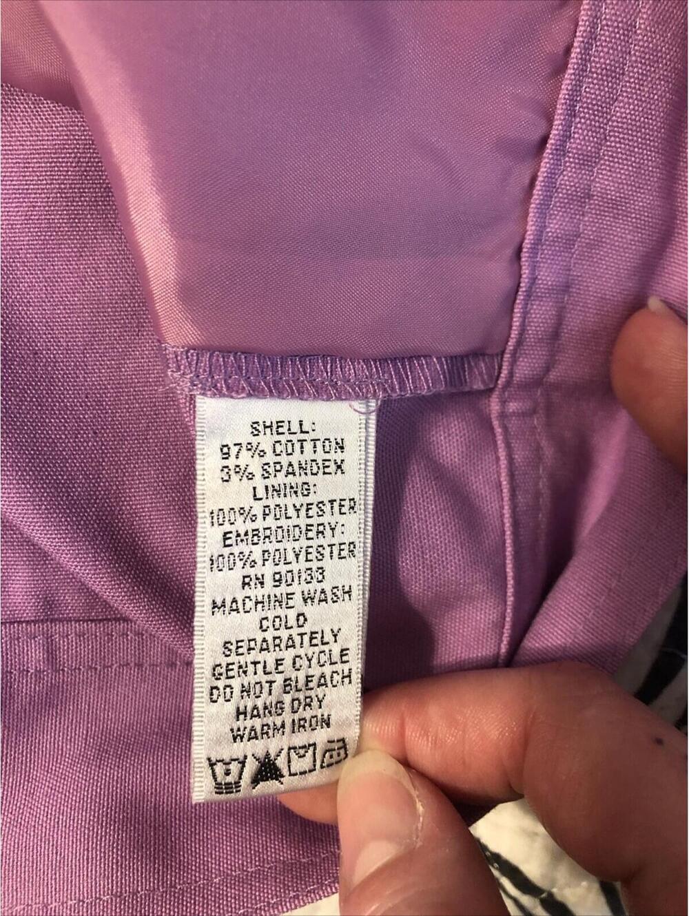 Vtg Victor Costa Womens Purple Denim/canvas Jacket Embroidered  Snap‎ Collared M - Picture 14 of 15